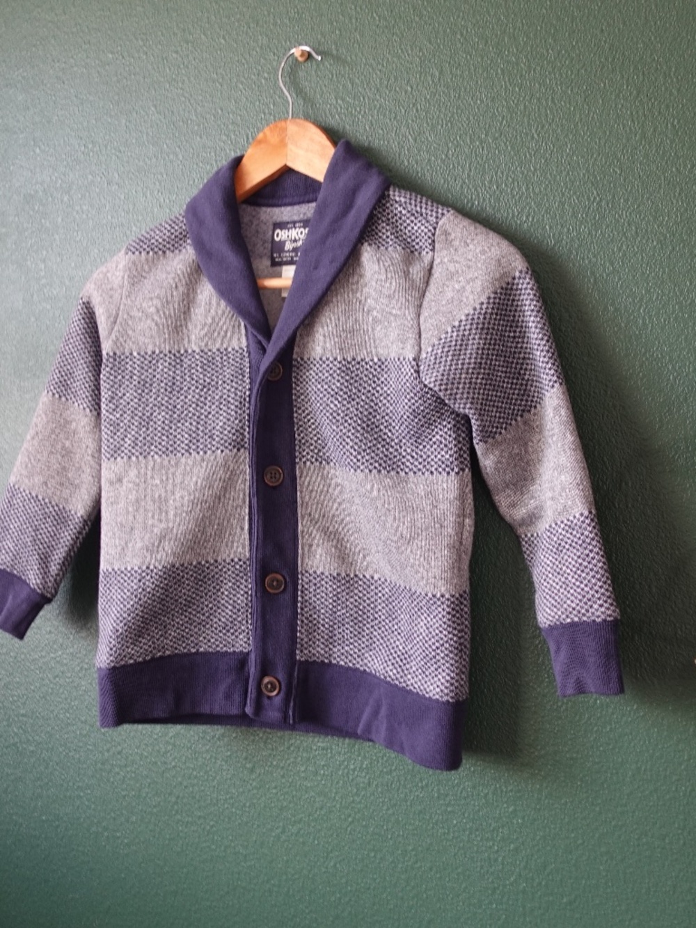 OshKosh B'Gosh Boy's Toddler Striped Cardigan Button Down Sweater Sz 7